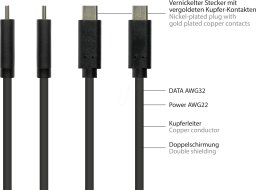Kabel USB Good Connections USB-C - USB-C 1 m Czarny (2831-CV010S)