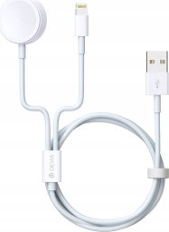 Kabel USB Devia KABEL PRZEWÓD DO IPHONE APPLE WATCH BIAŁY 2W1 1.2M