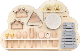 Viga Toys VIGA Drewniana Tablica Muzyczna Zestaw 12 Instrumentów Perkusyjnych