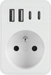 Plastrol ROZGAŁĘŹNIK JEDNOKROTNY 2xUSB + 2xUSB C