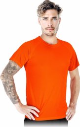  R.E.I.S. TS-PORTO-SS - T-shirt z siateczki doskonała wentylacja męski dzianina 100% poliester 130-135 g/m2 okrągły dekolt - pomarańczowy M