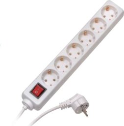 Kabel zasilający Vivanco Vivanco extension cord 6 sockets 1.4m with switch, white (28260)