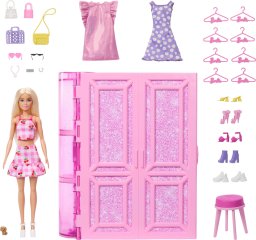  Mattel Barbie Szafa Marzeń z ubraniami Garderoba 3.0 + lalka Barbie + akcesoria (HXD58)