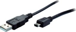 Kabel USB S-Conn USB A/B 2m kabel USB USB 2.0 Mini-USB B Czarny