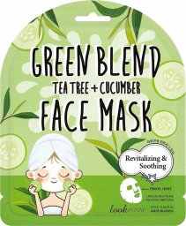  LOOK AT ME_Green Blend Face Mask odmładzająco-wygładzająca maska do twarzy w płachcie Tea Tree &amp; Cucumber 1szt.