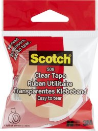 Staples Taśma klejąca Scotch 508 19mmx33m przezroczysta żółta