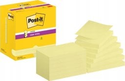 Post-It 3M Karteczki samoprzylepne POST-IT Super Sticky Z-Notes do podajnika, 76x127mm, 12x90 kart., żółty