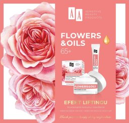  AA_SET Flowers &amp; Oils Efekt Liftingu krem przeciwzmarszczkowy na dzień i na noc 50ml + krem przeciwzmarszczkowy do okolic ust i oczu 15ml