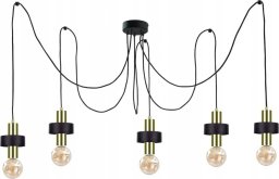 Lampa wisząca Keter Lighting Lampa wisząca 5xE27 UNICA BLACK/GOLD