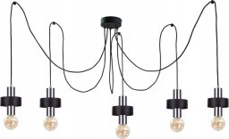 Lampa wisząca Keter Lighting Lampa wisząca 5xE27 UNICA BLACK/SILVER