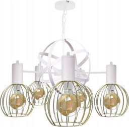 Lampa wisząca Keter Lighting Żyrandol 5xE27 SATELLITE WHITE