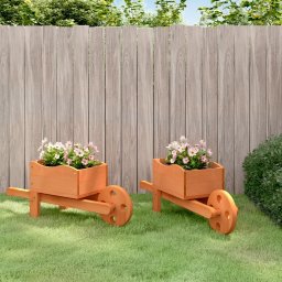 vidaXL vidaXL Donice w kształcie taczek, 2 szt., 47x15x19 cm, drewno jodłowe