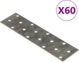  vidaXL vidaXL Płytki perforowane, 60 szt., 2 mm, 160x40 mm, stal ocynkowana