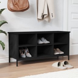 vidaXL vidaXL Szafka na buty, czarna, 100x35x50 cm, materiał drewnopochodny