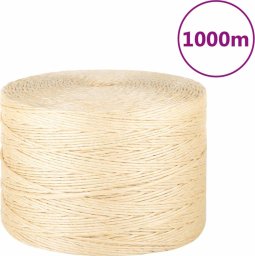 vidaXL vidaXL Sznur, sizal 100%, 3 mm, 1000 m