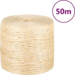 vidaXL vidaXL Sznur, sizal 100%, 4 mm, 50 m