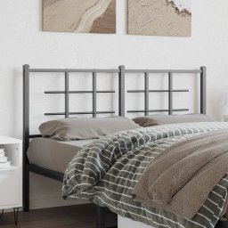 vidaXL vidaXL Metalowe wezgłowie, czarne, 140 cm