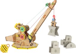 UGEARS Smartivity Drewniane Mechaniczne Puzzle 3D - Żuraw Konstrukcyjny