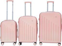 Bituxx Zestaw Walizek na kółkach komplet XL+L+M Rosegold Barut ABS Solidne