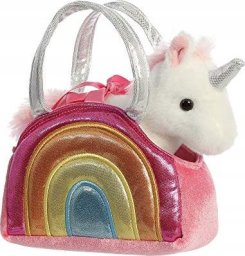  Wisdom Publications,U.S. AURORA Fancy Pals Plush Unicorn in a pink bag, 17 cm