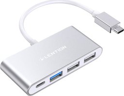 HUB USB WiWU Hub 4w1 Lention USB-C do USB 3.0 + 2x USB 2.0 + USB-C (srebrny)