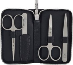 Vipera DOVO 6440186 Manicure Set No. 5, matt stainless, black leath