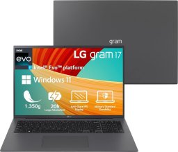 Laptop LG Laptop LG gram 17Z90R-G.AD7CG 17" IPS 60 Hz i7-1360P 32GB/2TB W11H Szary