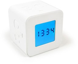 Minutnik Scandinavian Home Kökstimer och klocka Kub HOME - 6x6x5,5 cm - ABS - Vit