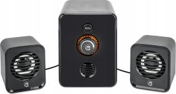 Głośniki komputerowe Manhattan MANHATTAN Bluetooth RGB LED 2.1 Lautsprechersystem umschaltbare LED-Farben und Lichtmodi zwei Satelliten und ein Subwoofer schwarz