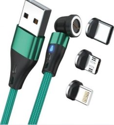 Kabel USB Realpower USB-A - USB-A 1 m Zielony (439636)