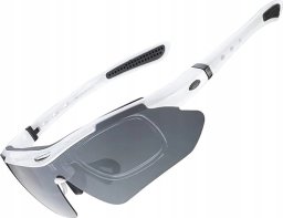 RockBros Okulary rowerowe fotochromowe z filtrem UV 400 białe