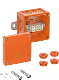 SPELSBERG Puszka natynkowa z tworzywa, WKE 2 - 5x1,5,, dla 4 mm2 (łączeniowa) oraz dla 1,5 mm2 (rozgałęźna) 100x100x70, IP66, IK08, E30/E60/E90, Ui=450 V,