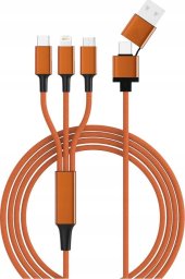 Kabel USB Smrter smrter Hydra ULTRA 5in1 Nylon-Ladekabel, 120cm, orange retail