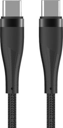 Kabel USB Maxlife Kabel Mxuc-08 Usb-C - Usb-C 1,0 M 100W Czarny Nylonowy
