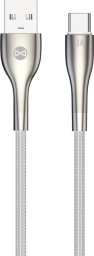 Kabel USB Forever Sleek USB - USB-C 1,0 m 3 A Biały (GSM171168)