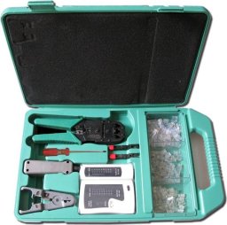 OEM XtendLan sada nářadí v kufru pro strukturované sítě (kleště, narážeč, stripovací nástroj, tester, konektory)