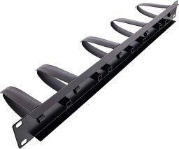 InLine InLine® 19" cable management panel, 9 plastic brackets removable, RAL 9005, black