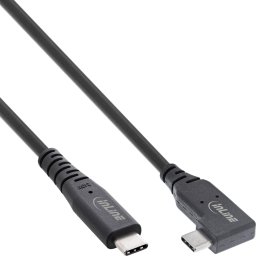 InLine InLine® USB4 cable, USB Type-C, one side angled, PD 240W, 8K60Hz, TPE black, 1.5m