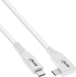 InLine InLine® USB4 cable, USB Type-C, one side angled, PD 240W, 8K60Hz, TPE white, 1.5m