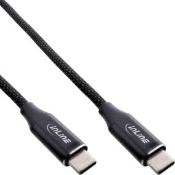 InLine InLine® Magnetic USB-C cable, USB-C male/male, 100W, black, 1.5m