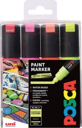 UNI-BALL POSCA PC-8K Pomarańczowy, Różowy, Czerwony, Żółty 4 szt.