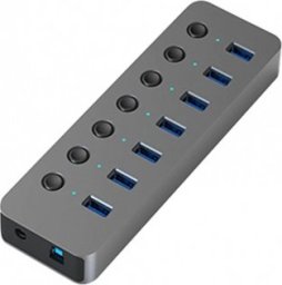 HUB USB Extra Digital Adapteris USB A 3.0 - 7 x USB 3.0 su jungikliais