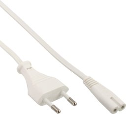 Kabel zasilający InLine InLine® Power cable, Euro plug to Euro8 plug, white, 1.0m