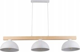 Lampa wisząca TKKRYWULT Tk Lighting Oslo 4712 lampa wisząca zwis 3x15W E27 biała/drewniana