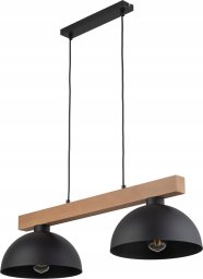 Lampa wisząca TKKRYWULT Tk Lighting Oslo 4711 lampa wisząca zwis 2x15W E27 czarna/drewniana