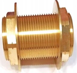 przejście przez przegrodę 1/2" (DN15) gwint zew. + 2 mosiężne nakrętki, długość 70mm