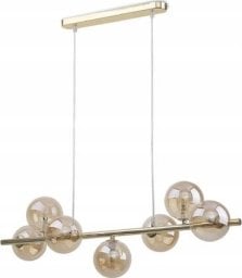 Lampa wisząca TKKRYWULT Tk Lighting Estera 5668 lampa wisząca zwis modern belka szklane klosze 7x6W G9 złota/bursztynowa