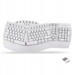 Klawiatura Perixx Perixx Periboard-612W DE, wireless ergonomic split keyboard, white
