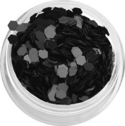 Bass Cosmetics Konfetti płatki hexagonalne holograficzne - czarne / Bass Cosmetics
