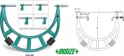 Insize MIKROMETR    300-400 PRZESUWNE KOWAD. TYP-A